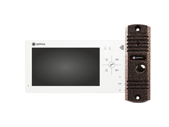 комплект домофона Optimus VM-7.0 (w)+ DS-700L (медь)