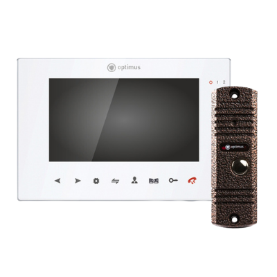 комплект домофона Optimus VMH-7.8 (w)+ DS-700L (медь)