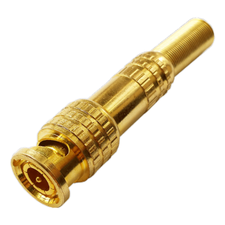 TS BNC GOLD штекер под винт с пружиной, металл